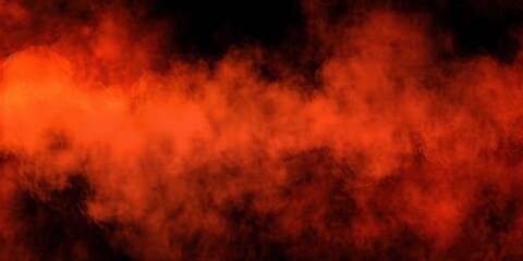 Abstract Orange Smoke on Black Background