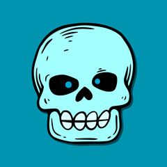 tosca skull art illustration hand drawn