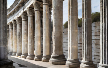 Obraz premium Faded Greco-Roman Columns. Generative AI.