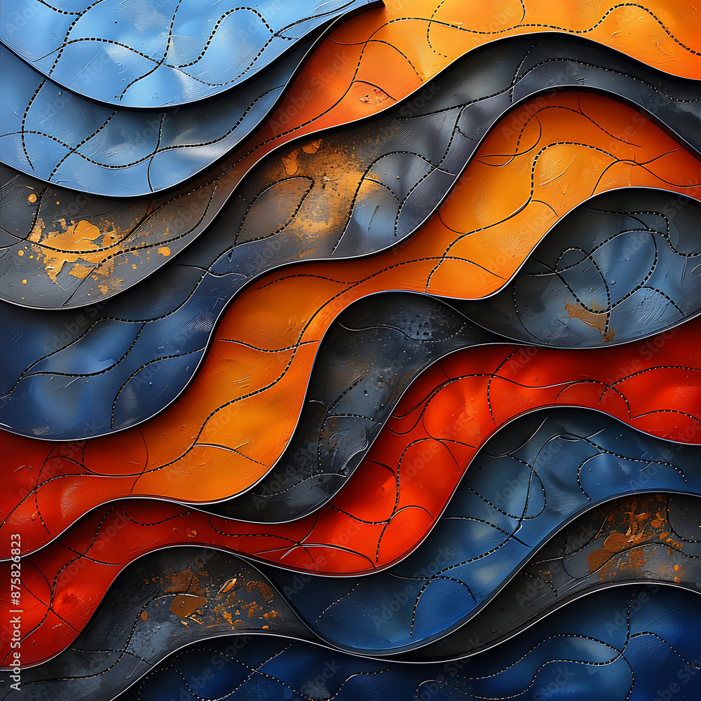 Poster vibrant tech elegance: dynamic patterns unfold