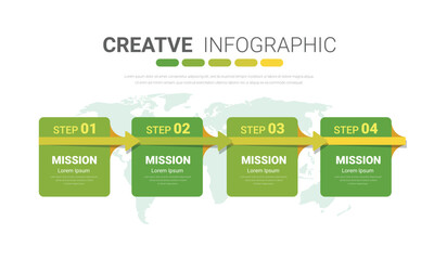 Infographics template with 4 labels, Can be used for workflow layout, diagram, business step options, banner, and web design.