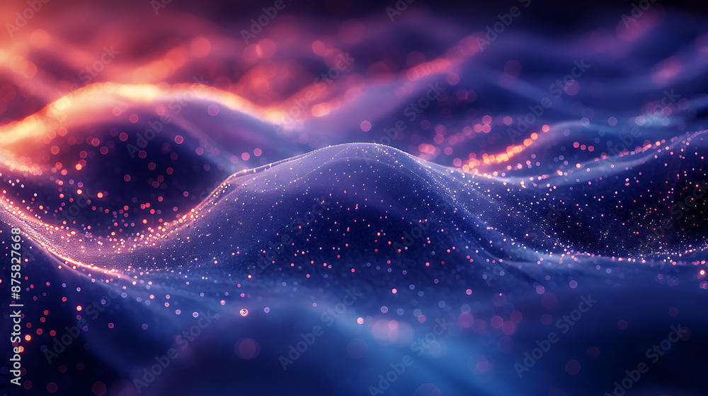 Poster vibrant tech canvas: cobalt & sage patterns