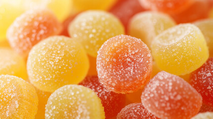 lemon yellow and orange sugar coated dome shaped candy wallpaper
