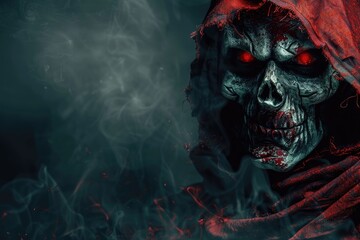 Halloween horror party banner template with copyspace