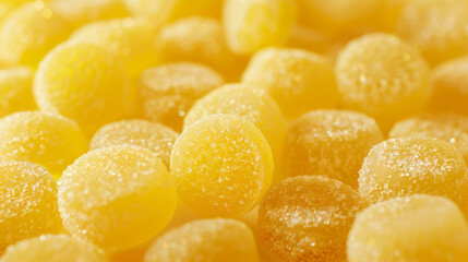 lemon yellow sugar coated dome shaped candy wallpaper