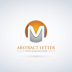 Asbtract Letter M 3D Logo Template. Vector Illustrator