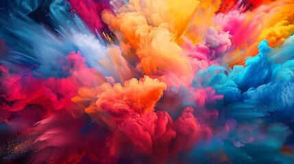 Fototapeta premium Dynamic Paint Explosion - Abstract Colorful Background with Vibrant Energies