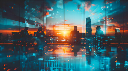 Corporate Governance: A German corporate governance consultant in a collaborative workspace, presenting best practices with panorama stitching to capture the entire team and their interactions