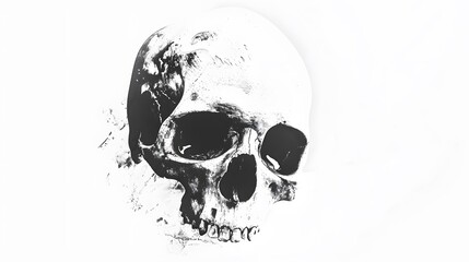 skull sketch on white background