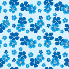 Japanese Cherry Blossom Fall Vector Seamless Pattern