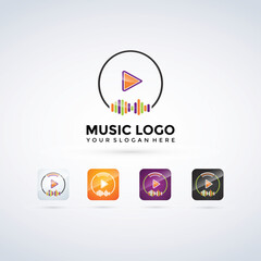 Music Logo Template & Icon Apps. Vector Illustrator
