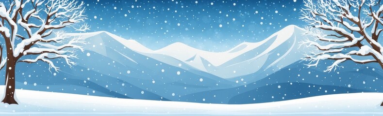 Winter banner. Snow, snowfall and snowdrifts with a place to copy text.