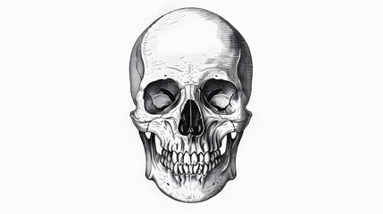 Fototapeta premium skull sketch on white background
