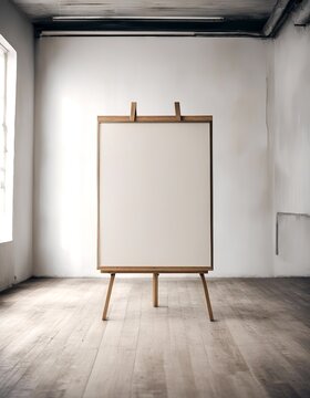 frame art film blank art atelier easle big minimalist magazine studio gallery frame scandinavian canvas wall poster empty wall mock wall studio curated vintage look editorial  