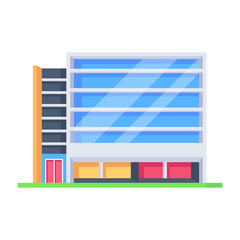 Handy isometric icon of a mart building 

