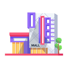 Obraz premium Handy isometric icon of mall building