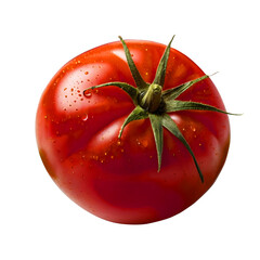Fresh red tomato isolated on transparent background, fresh vegetable 