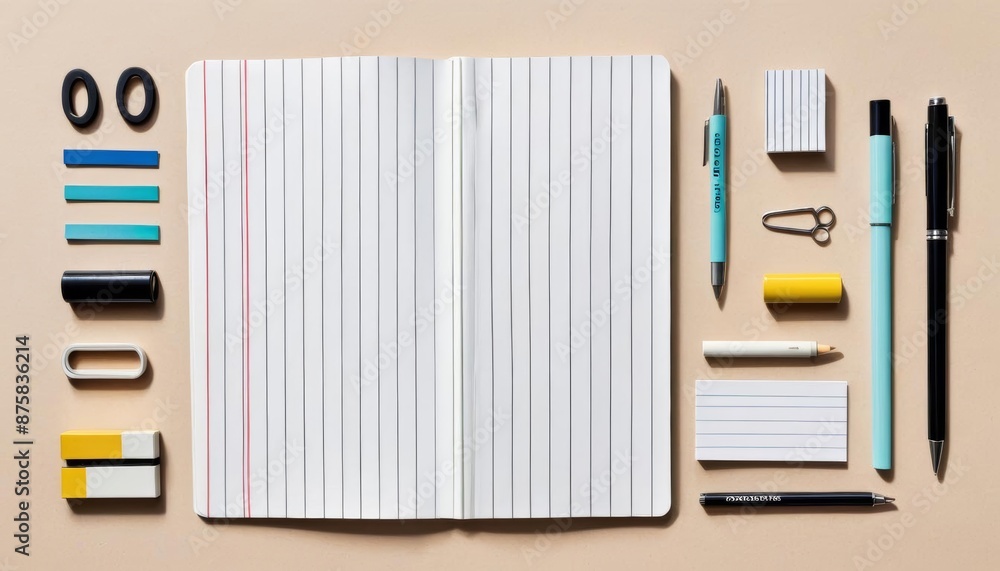 Aufkleber message et piece write notebook clean lined element scrap et striped document