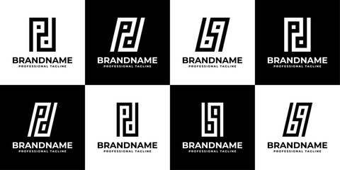 Naklejka premium Letters PD and BQ Monogram Logo, suitable for any business PD, DP, BQ, or QB initials