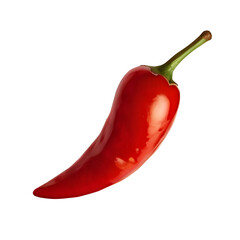 Fresh red chili isolated on transparent background, fresh vegetable 