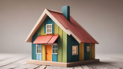House model. Property home and real estate insurance concept. miniature model house. Mortgage concep. AI generated image, ai..
