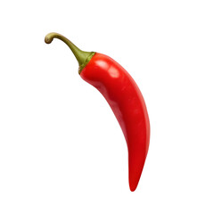 Fresh red chili isolated on transparent background, fresh vegetable 