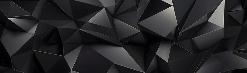Fototapeta premium Abstract black low poly background with geometric shapes and forms, monochrome wallpaper