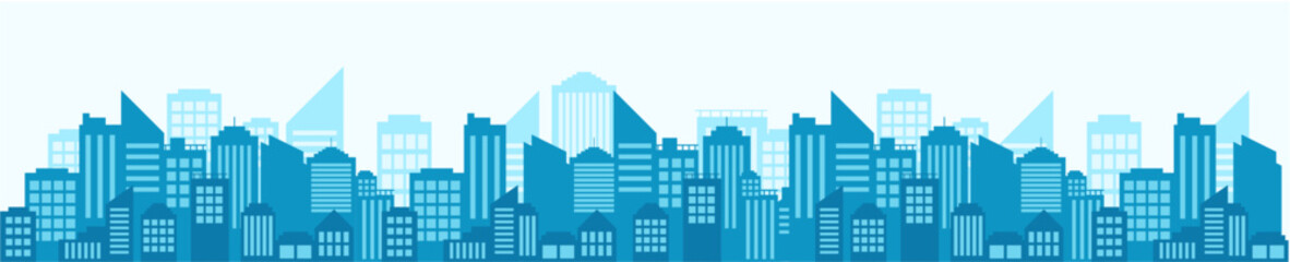 blue shillouette cityscape urban city suburban view