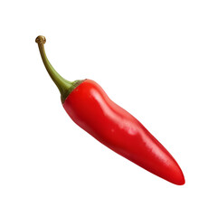 Fresh red chili isolated on transparent background, fresh vegetable 