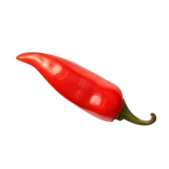 Fresh red chili isolated on transparent background, fresh vegetable 