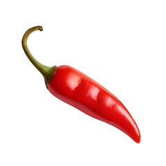 Fresh red chili isolated on transparent background, fresh vegetable 