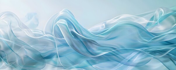 Obraz premium Abstract light blue background with elegant flowing waves and lines