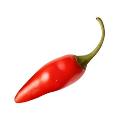 Fresh red chili isolated on transparent background, fresh vegetable 