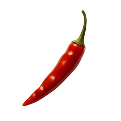 Fresh red chili isolated on transparent background, fresh vegetable 