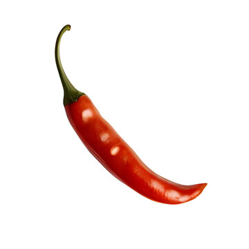 Fresh red chili isolated on transparent background, fresh vegetable 