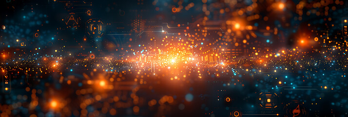 Fototapeta premium IoT Network Unfolds on Canvas