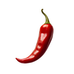 Fresh red chili isolated on transparent background, fresh vegetable 