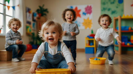 children playing with blocks.Genrative.ai 