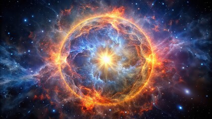 Extremely dim supernova in distant galaxy , supernova, dim, explosion, space, astronomy, star, galaxy, faint, light, dark