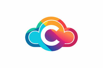 Letter c cloud shape icon logo