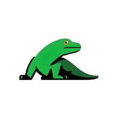 illustration logo of minimalist outline of a monitor lizard