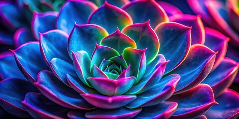 Vibrant close-up of a neon succulent plant, succulent, macro, neon, vibrant, colorful, close-up, nature, botanical, plant