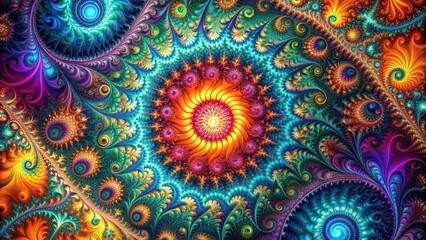 Abstract fractal background with intricate patterns and vibrant colors, fractal, abstract, background, design
