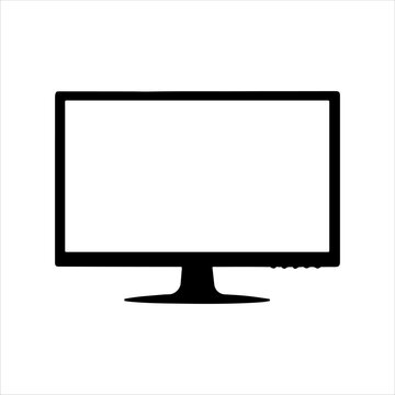 recommend clip art: Led monitor silhouette on white background. Led monitor icon sign vector illustration design.