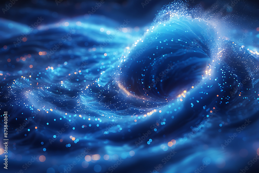 Poster abstract data stream flow - digital art visualization