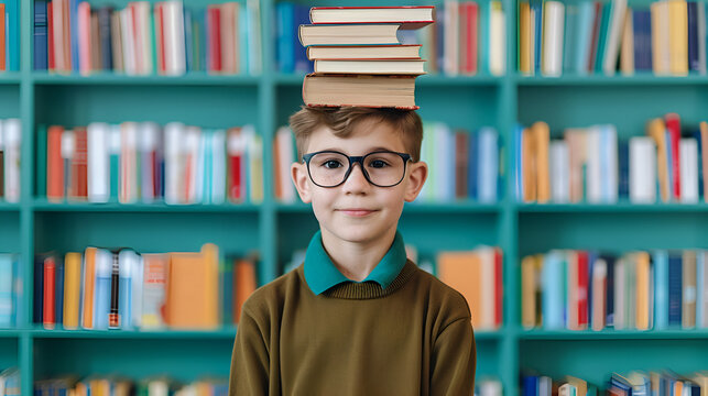 student in library national book, generative ai