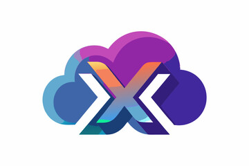 X letter cloud logo design vector