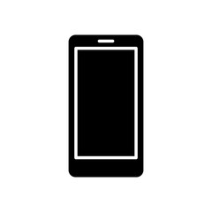 Black flat design smart phone vector icon.