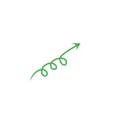 green curly arrow sign