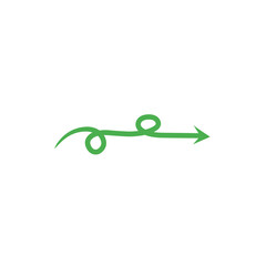 green curly arrow sign